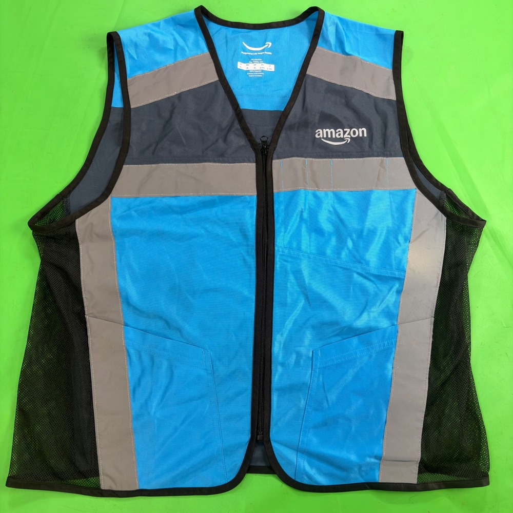 Amazon Luly Yang Reflective Safety Vest Size XL Blue High Visibility Workwear